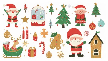 Fototapeta premium Joyful Christmas Clipart Collection
