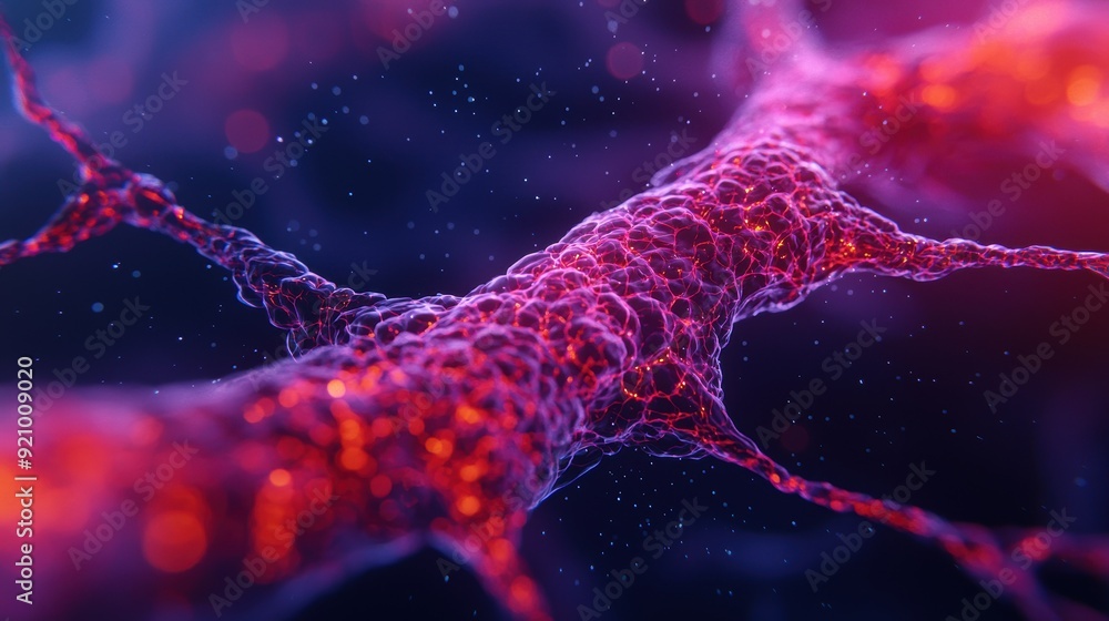 Aufkleber mesmerizing nephron microscopic structure with glowing effects - detailed 8k view for medical concep