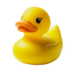PNG Bright yellow rubber duck floating on water