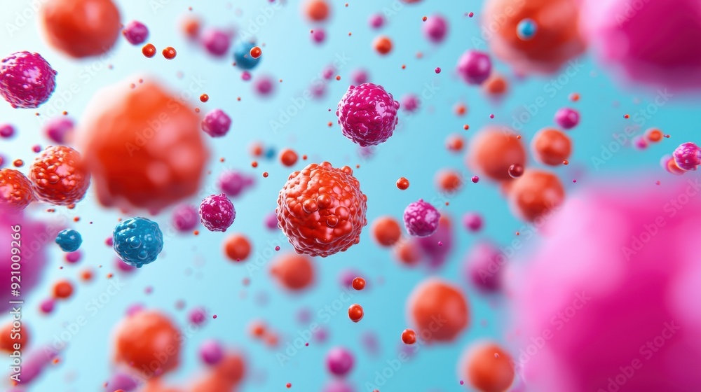 Aufkleber illuminating the intricate details of fertilization process at molecular level with vibrant colors a