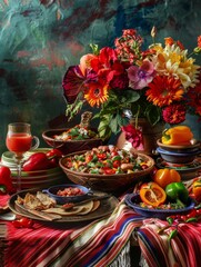 Fototapeta premium Beautifully presented traditional Mexican food.