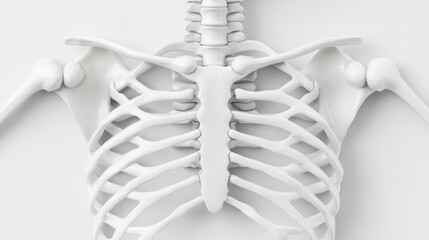 Detailed Rib Cage Anatomy with Copy Space, High Detail 8K Resolution for Medical Concepts