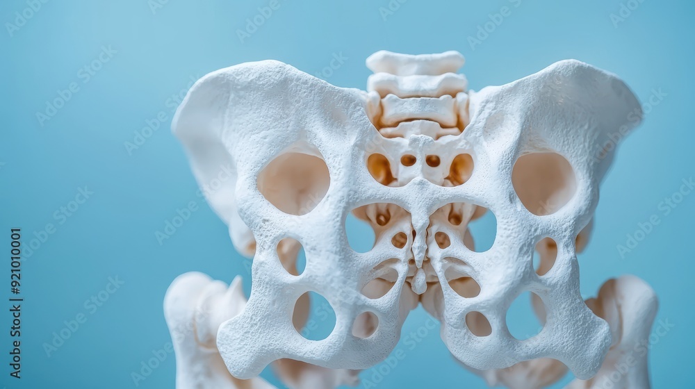 Aufkleber dynamic pelvic bone structure stability anatomy with copy space for text in 8k high detail resolutio