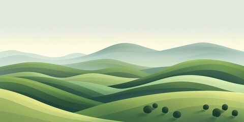 Obraz premium Serene Green Hills Landscape