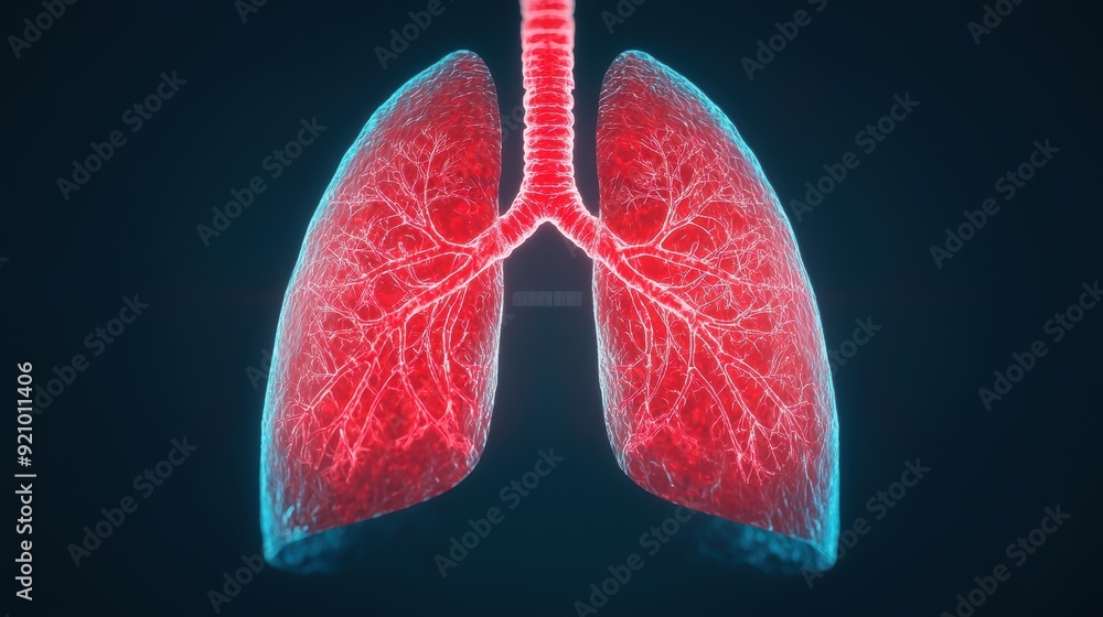 Poster detailed anatomy of lungs with alveoli structure showing respiration exchange in high detail 8k reso