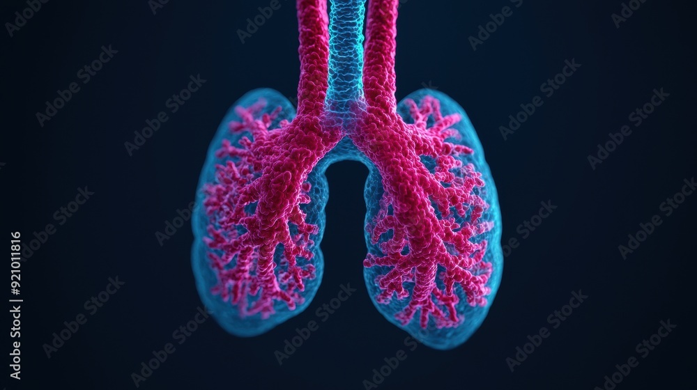 Aufkleber detailed lung allergic reaction in 8k resolution with copy space for text - high detail sensitivity 