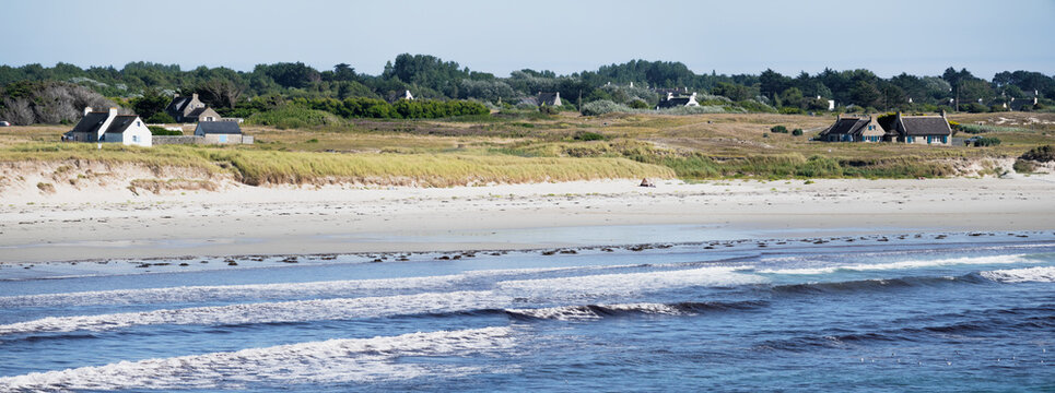 Pors Carn beach panorama, Brittany, France