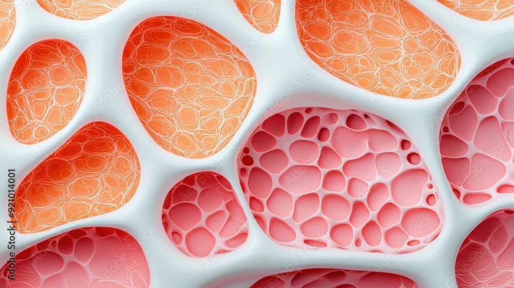 Aufkleber microscopic view of skin layers and cellular structure with copy space, 8k high detail image for ana