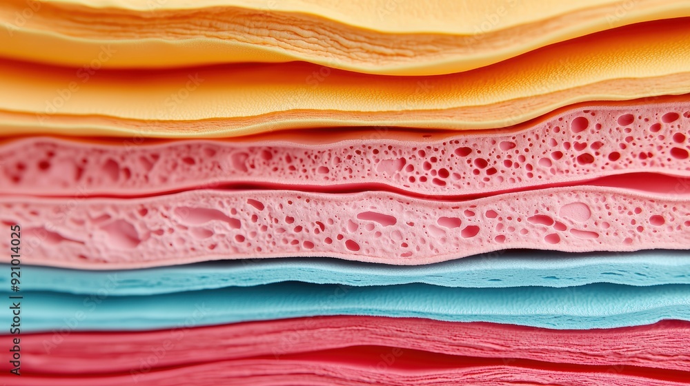 Poster detailed 8k image of skin layers and cellular structure providing anatomy protection with ample copy
