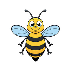 Vector cartoon Honey Bee clipart design template illustration