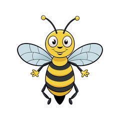 Vector cartoon Honey Bee clipart design template illustration