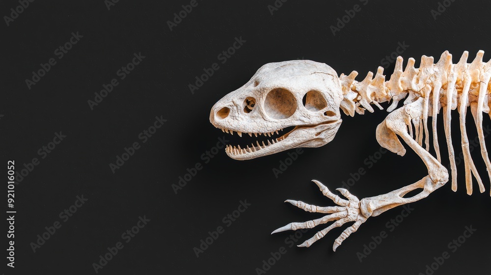 Poster evolutionary study of reptile limb development with copy space for text, high detail 8k image