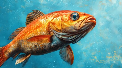 Fototapeta premium Evolutionary Journey: Fish Adapting to Land - Detailed Biological Illustration with Copy Space, 8K Resolution