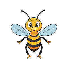 Vector cartoon Honey Bee clipart design template illustration