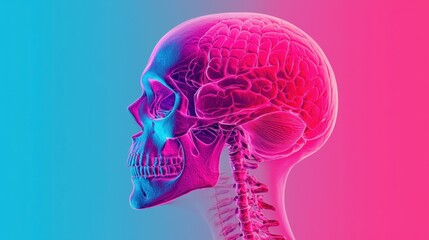 Obraz premium Vibrant Abstract Anatomy - Colorful Artistic Representation with Copy Space for Text in 8K High Detail Resolution.