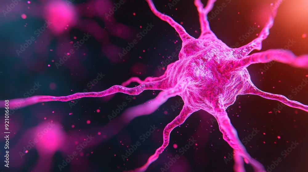 Aufkleber intricate neuron illustration with synaptic connections and detailed neural anatomy in 8k resolution