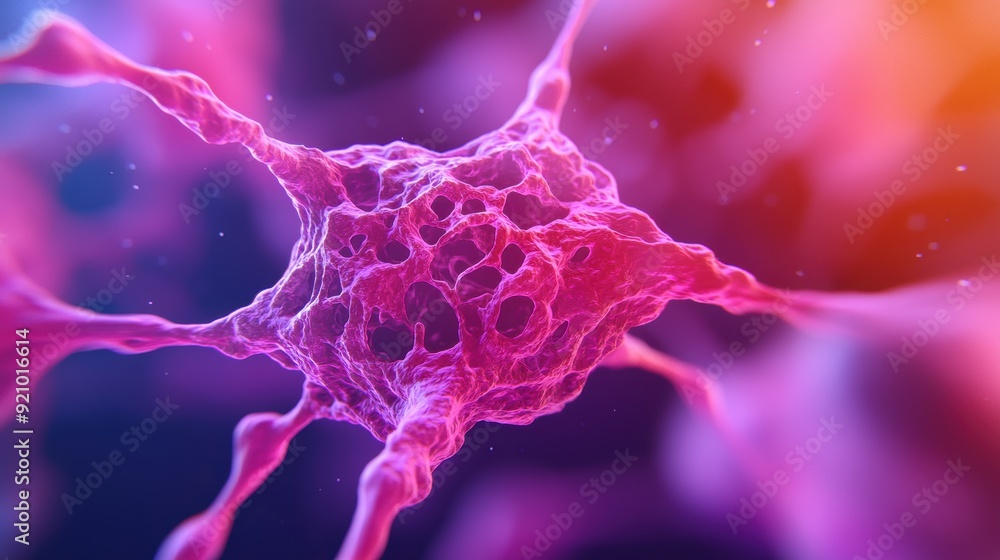 Aufkleber microscopic view of detailed cellular structure with copy space for text in 8k high detail - biology