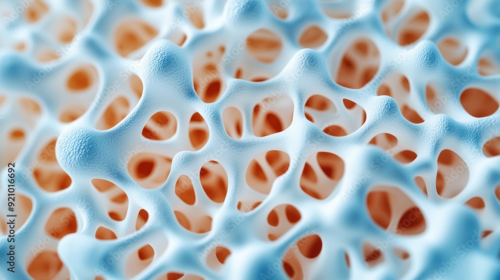 Aufkleber detailed anatomy of bone microstructure in high resolution 8k microscopic view with copy space, scie