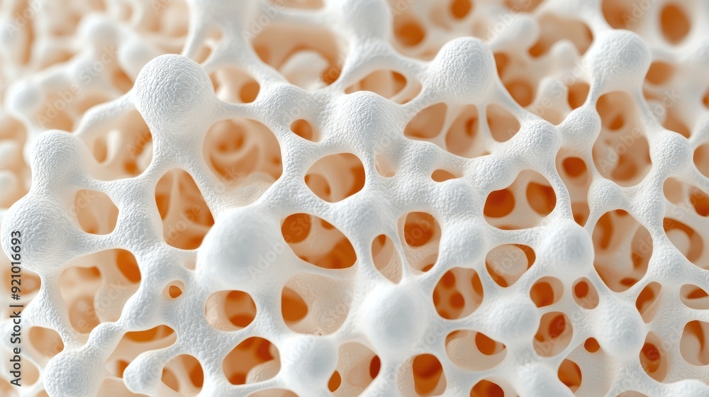 Aufkleber detailed anatomy of bone microstructure in high detail 8k resolution with copy space - microscopic v
