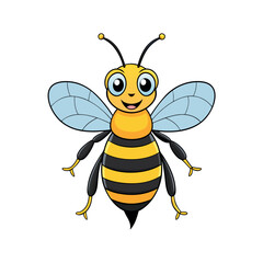 Vector cartoon Honey Bee clipart design template illustration