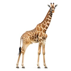 Obraz premium Majestic Giraffe on White Background