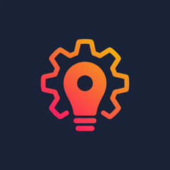 gear lamp logo design template