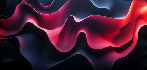 Abstract background with vibrant red and blue flowing shapes.