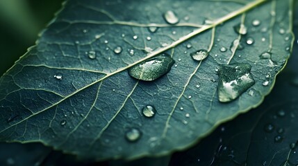 Fototapeta premium Stunning Close-up of Leaf Showcasing Intricate Plant Textures and Essence