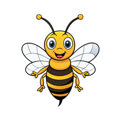 Vector cartoon Honey Bee clipart design template illustration