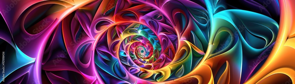 Poster abstract swirl of vibrant colors creating a psychedelic effect.