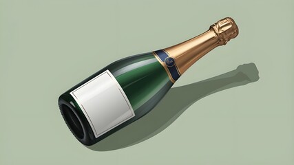 A realistic-looking champagne bottle