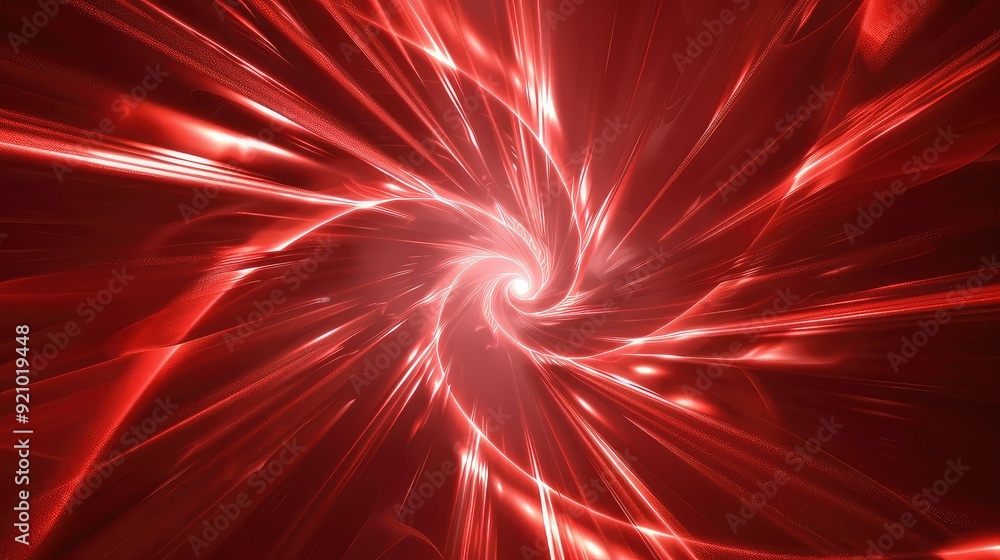 Poster abstract swirling red and white light streaks create a dynamic and energetic background.