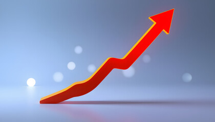 Concept of sales growth isolated with white highlights, png