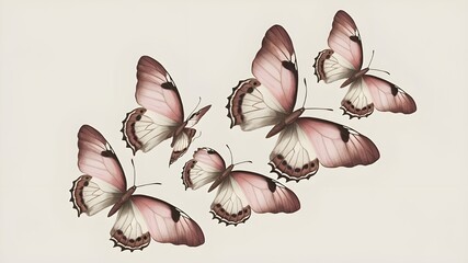 Gorgeous rosy butterflies