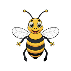 Vector cartoon Honey Bee clipart design template illustration