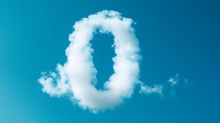 Fototapeta premium Minimalist Cloud in Zero-Emissions Blue Sky Symbolizes Environmental Goals