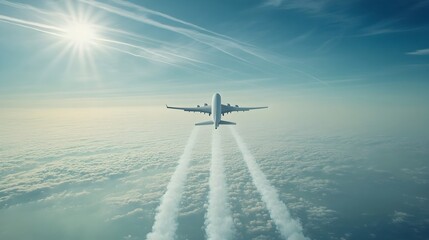 Aerial Vapor Trail Forming Net Zero Symbol in the Sky