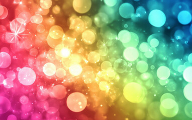Obraz premium Rainbow Bokeh Lights Art Wallpaper Desktop Abstract
