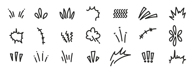 cartoony expression sign with illustration style doodle line art