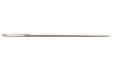 One new sewing needle isolated on white