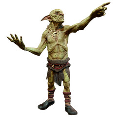 3D Rendering Fantasy Creature Hobgoblin on White