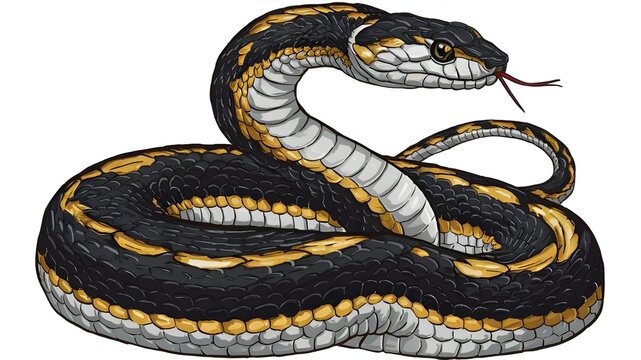 Elegant cobra snake in guarded position