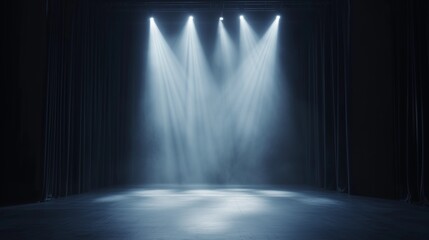 Obraz premium spotlight on stage, minimalism stage, performance stage, empty stage lighting