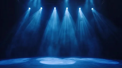 Ingelijste posters spotlight on stage, minimalism stage, performance stage, empty stage lighting © Broccolini