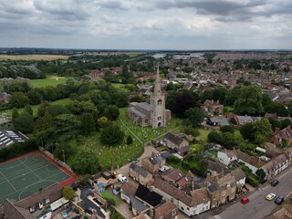 . St Mary the Virgin Church Godmanchester UK drone,aerial