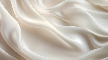 Obraz premium Elegant cream silk fabric with smooth and flowing textures, creating a luxurious appearance.