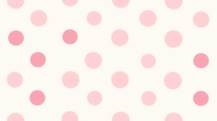 Pink Polka Dots on White Background