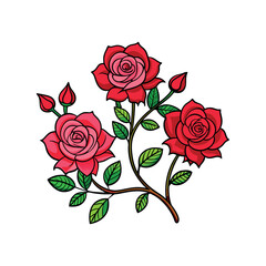 Vector rose clipart design template illustration