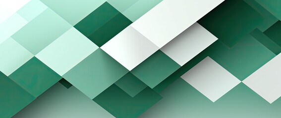 Abstract Green and White Geometric Pattern.