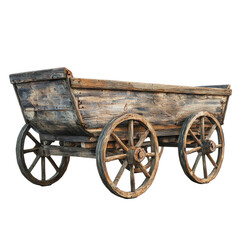 Fototapeta premium PNG Old wooden cart in rustic style